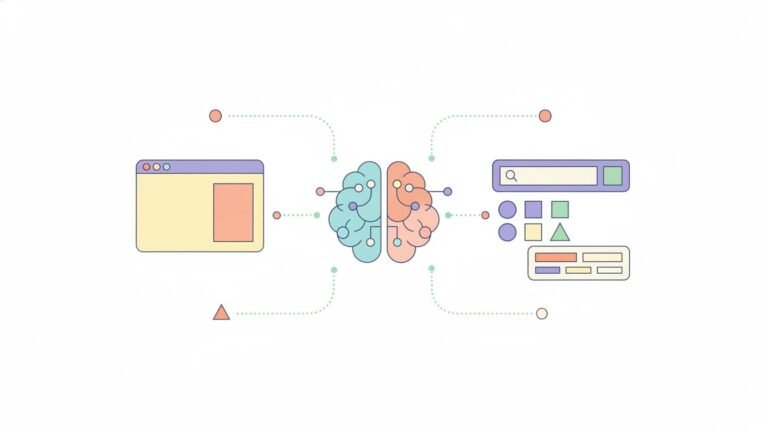 Illustration of AI analyzing and interpreting web content