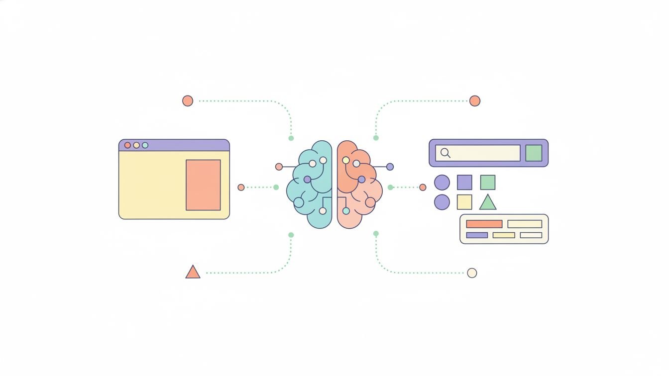 Illustration of AI analyzing and interpreting web content