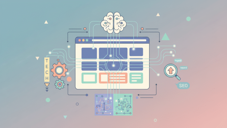 Illustration of AI algorithms optimizing a website interface