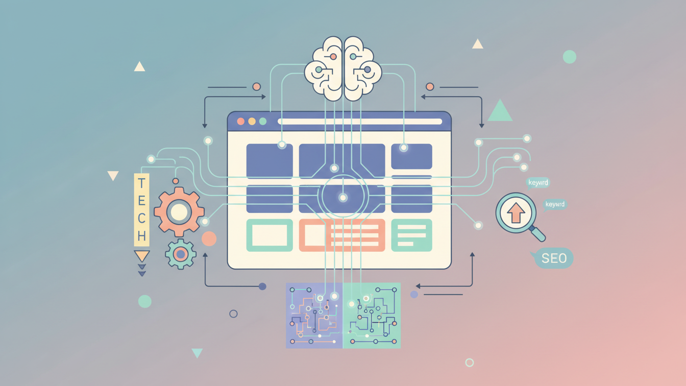 Illustration of AI algorithms optimizing a website interface