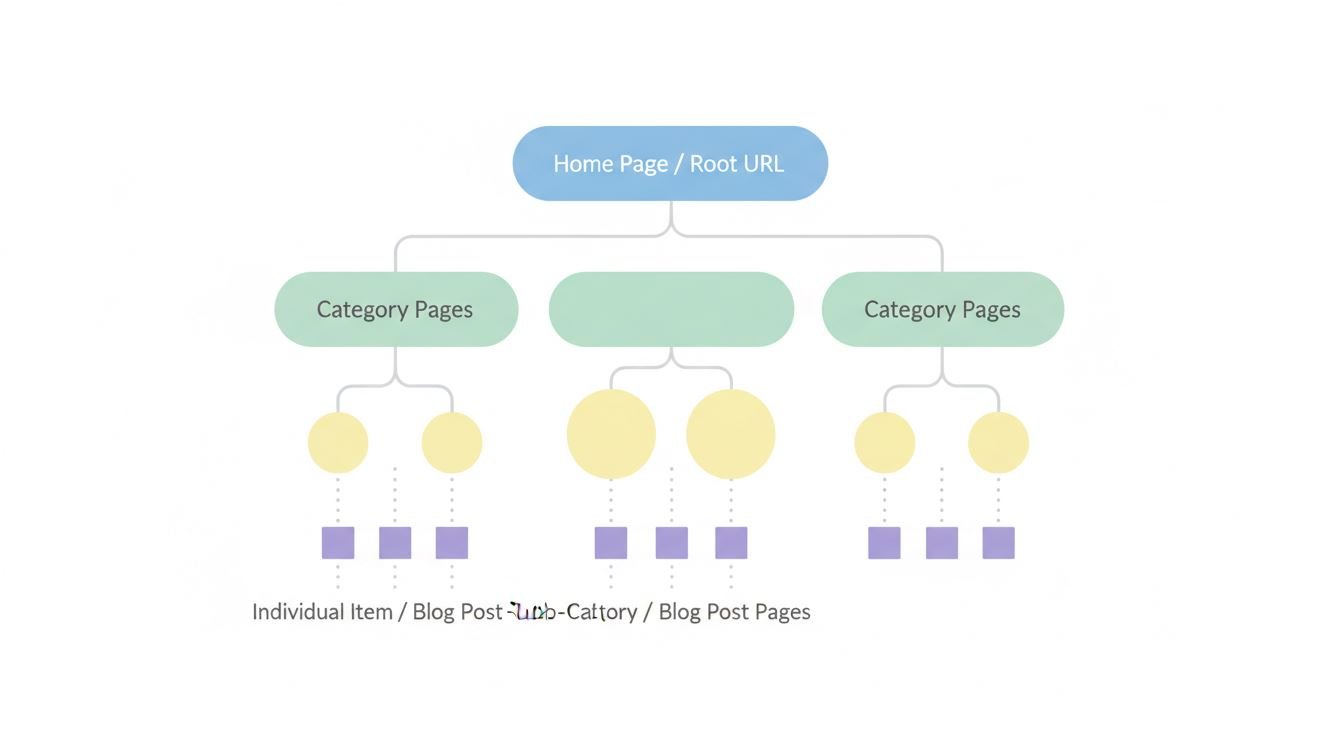 Diagram illustrating clear URL structure hierarchy