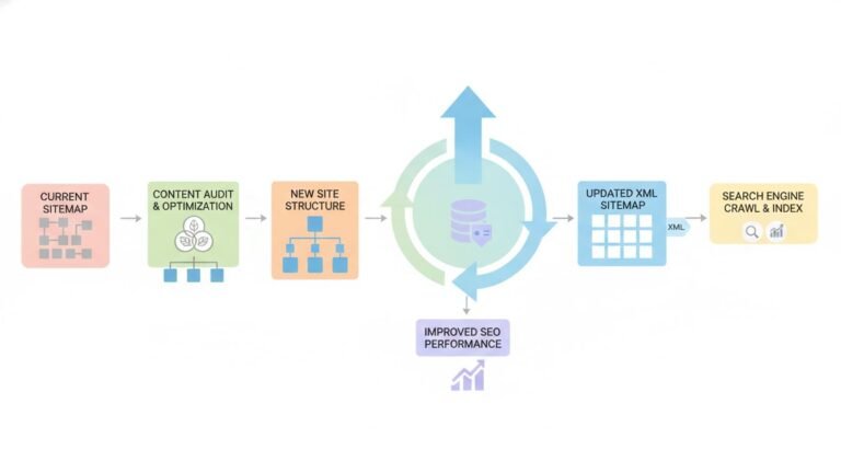 Diagram showing sitemap update process in website architecture