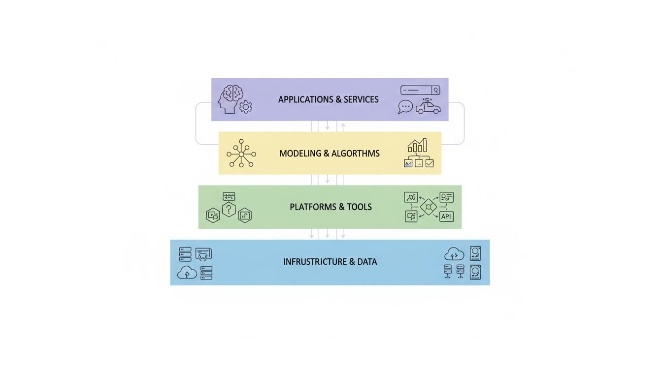 Diagram illustrating the components of the modern AI stack