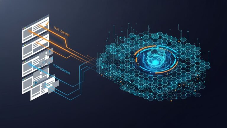 Illustration of AI analyzing fast-loading web pages
