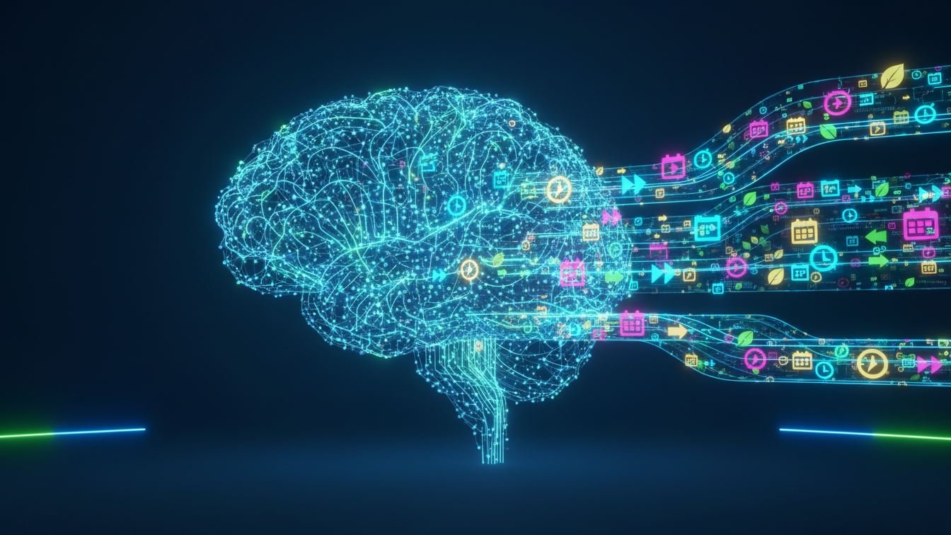Illustration of AI analyzing and detecting fresh digital content