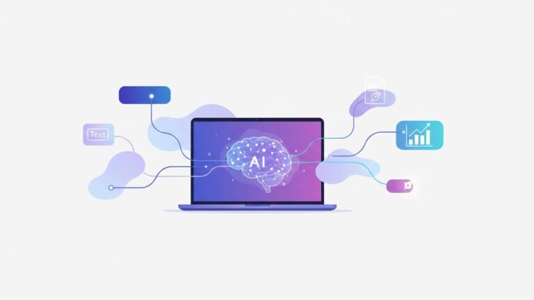 AI-powered headline generation on a laptop screen