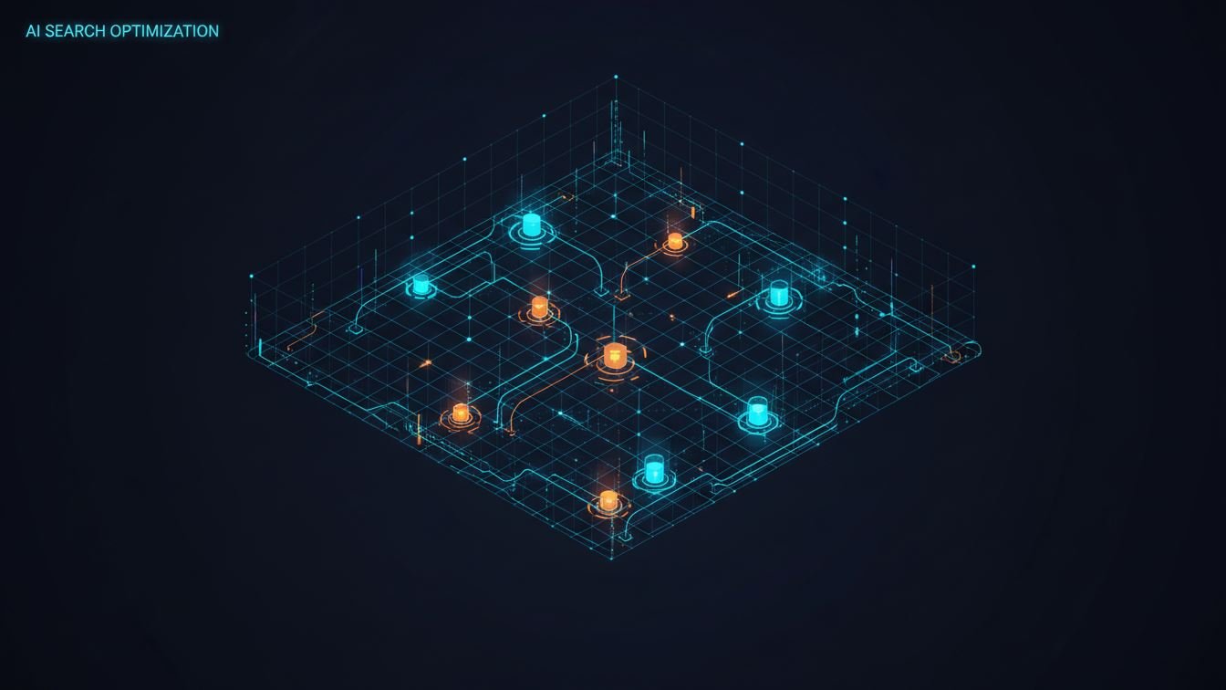 Illustration of AI search system highlighting trigger words