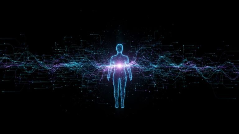 Abstract illustration of AI interpreting user intent through data and technology