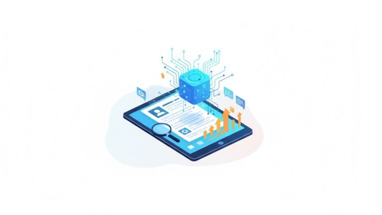 Illustration of AI analyzing written content for optimization