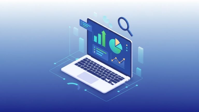 Google Search Console dashboard on a laptop screen