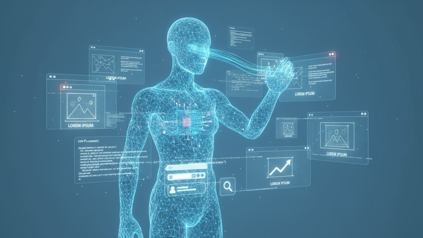 Illustration of AI processing website data