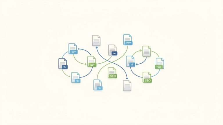 Visual representation of linking related articles on a webpage