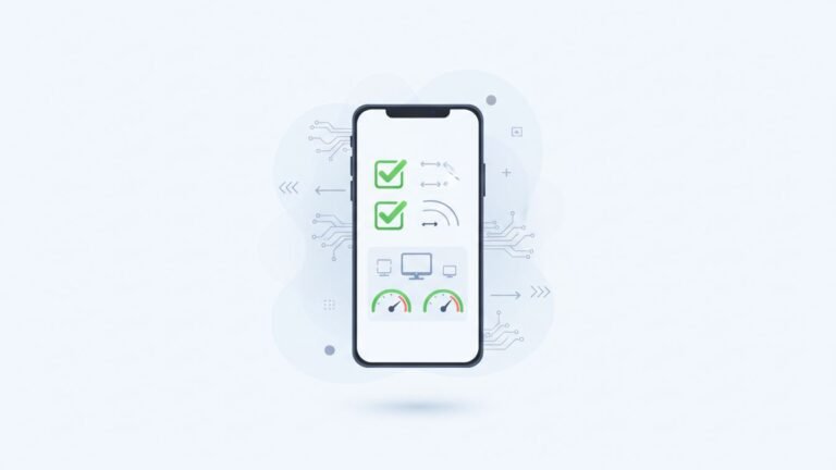 Smartphone displaying mobile-friendly website audit results