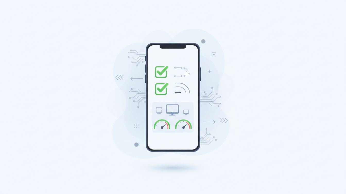 Smartphone displaying mobile-friendly website audit results