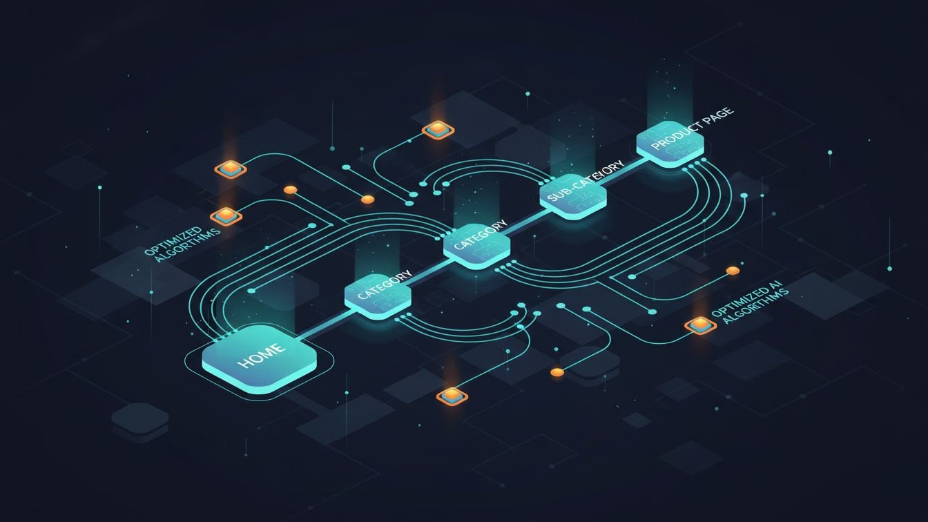 Diagram of breadcrumb navigation optimized for AI algorithms