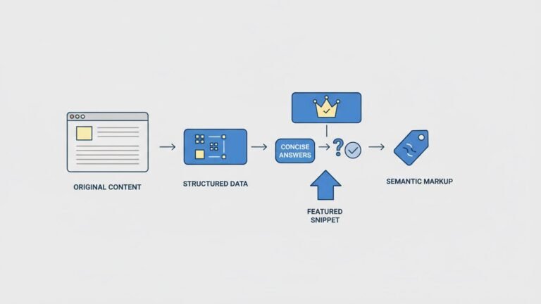 Illustration of featured snippet optimization process