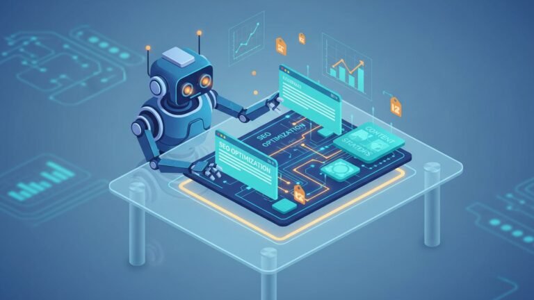 Illustration of AI crawler analyzing webpage title tags