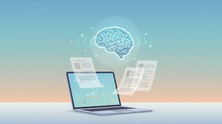 Illustration of AI analyzing written content for better comprehension